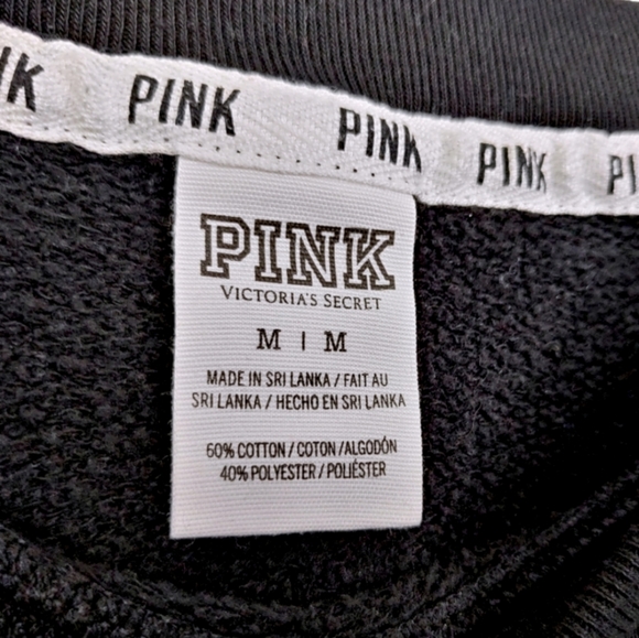 PINK VS Black and White Striped Cozy Oversize Sweatshirt Women's Size Medium M - Picture 6 of 7